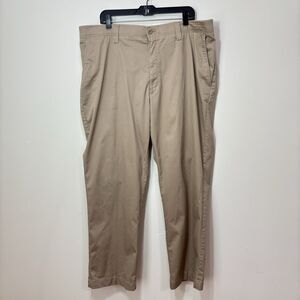 Oak Hill Straight Fit Tech Pant Mens 44x30 Beige Tan Stretch Cotton Blend Chino